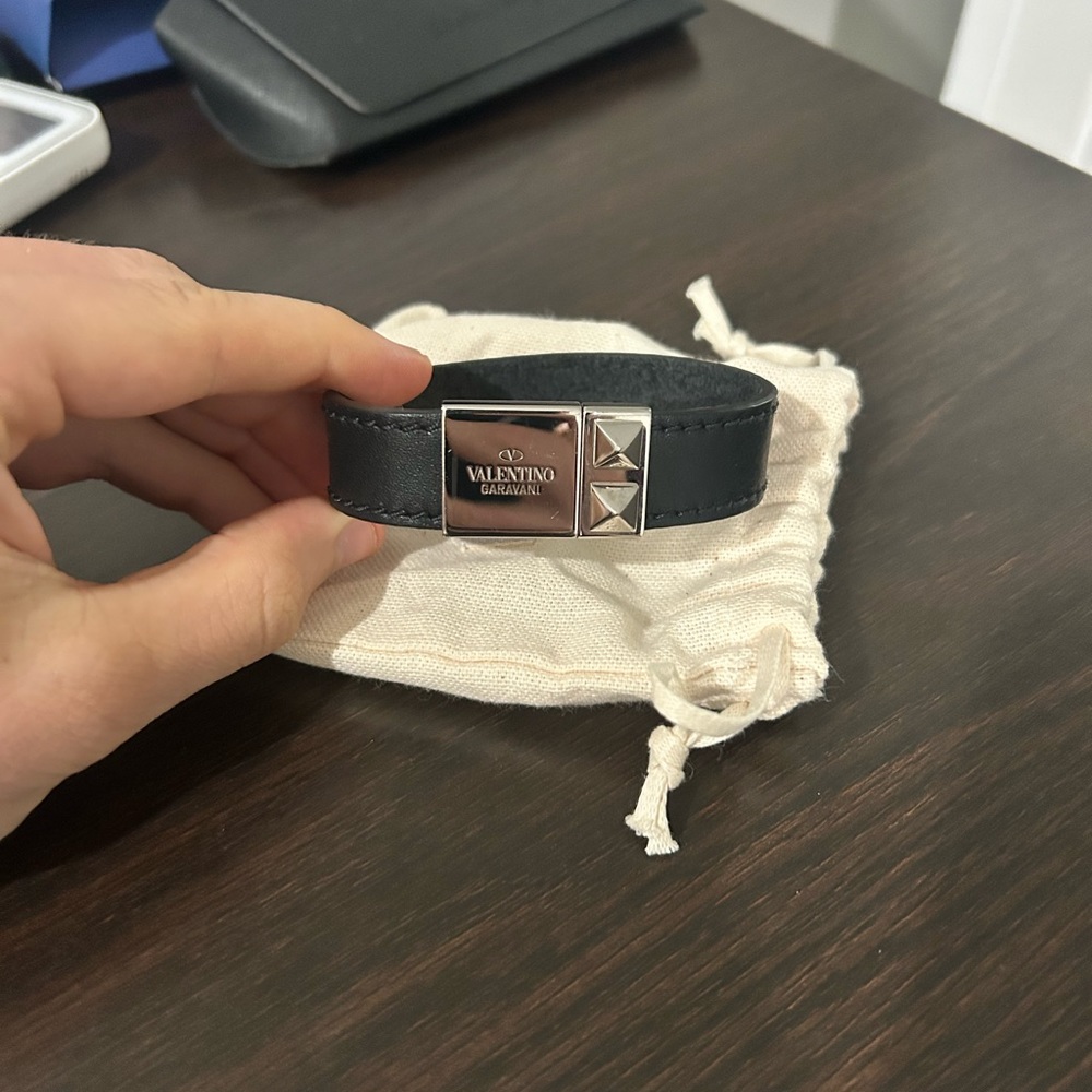 Valentino Leather Wrap Bracelet